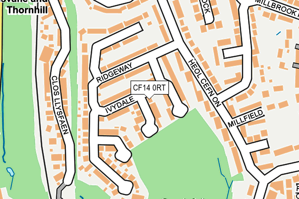 CF14 0RT map - OS OpenMap – Local (Ordnance Survey)