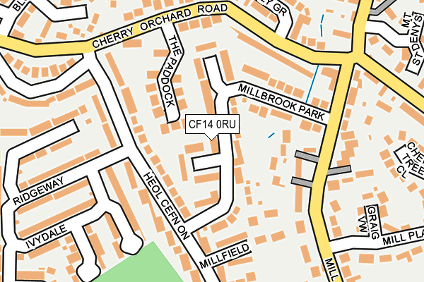 CF14 0RU map - OS OpenMap – Local (Ordnance Survey)