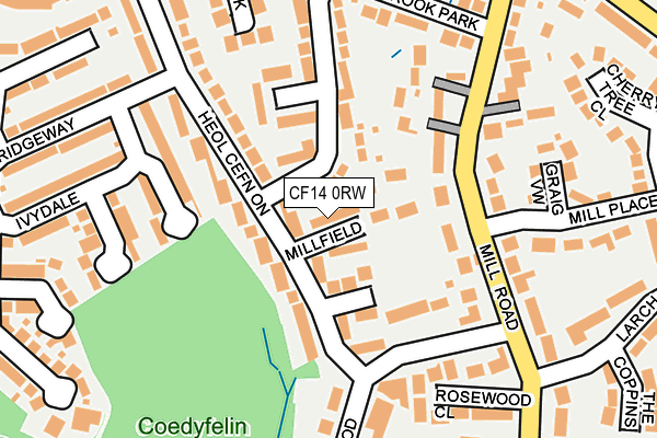 CF14 0RW map - OS OpenMap – Local (Ordnance Survey)