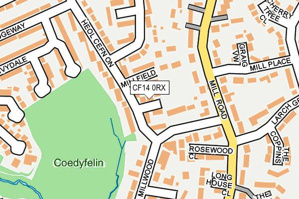 CF14 0RX map - OS OpenMap – Local (Ordnance Survey)