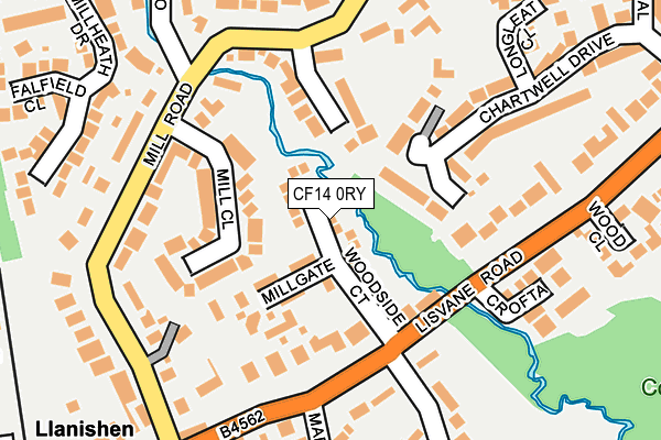 CF14 0RY map - OS OpenMap – Local (Ordnance Survey)