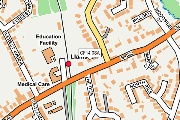 CF14 0SA map - OS OpenMap – Local (Ordnance Survey)