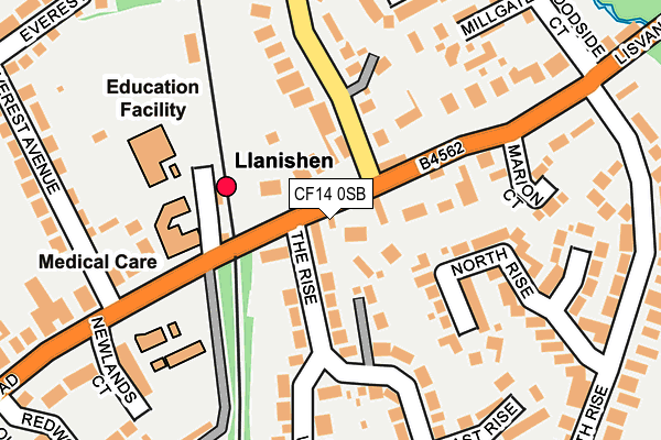 CF14 0SB map - OS OpenMap – Local (Ordnance Survey)