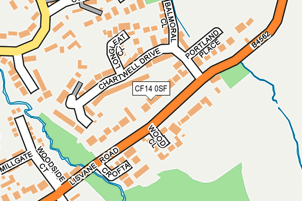 CF14 0SF map - OS OpenMap – Local (Ordnance Survey)