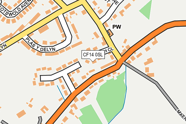 CF14 0SL map - OS OpenMap – Local (Ordnance Survey)