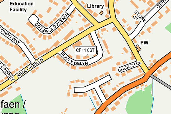 CF14 0ST map - OS OpenMap – Local (Ordnance Survey)