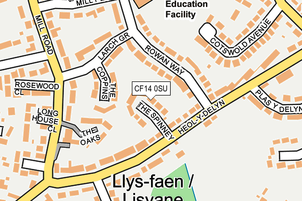 CF14 0SU map - OS OpenMap – Local (Ordnance Survey)