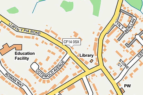 CF14 0SX map - OS OpenMap – Local (Ordnance Survey)