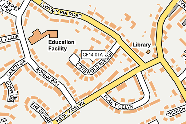 CF14 0TA map - OS OpenMap – Local (Ordnance Survey)