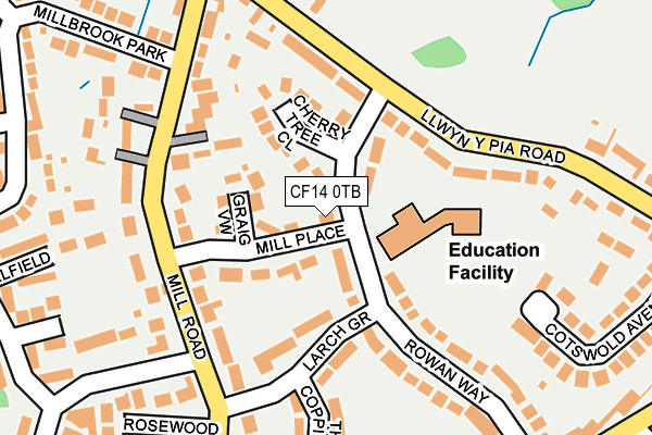 CF14 0TB map - OS OpenMap – Local (Ordnance Survey)