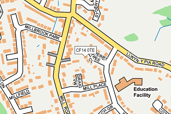 CF14 0TE map - OS OpenMap – Local (Ordnance Survey)