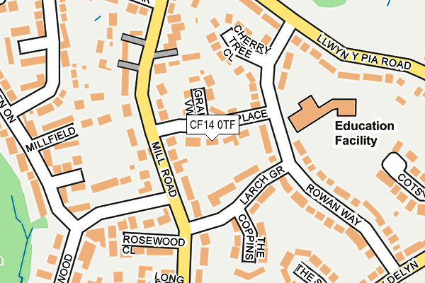 CF14 0TF map - OS OpenMap – Local (Ordnance Survey)