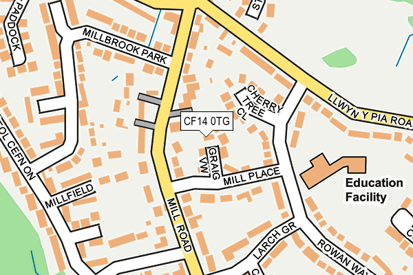 CF14 0TG map - OS OpenMap – Local (Ordnance Survey)