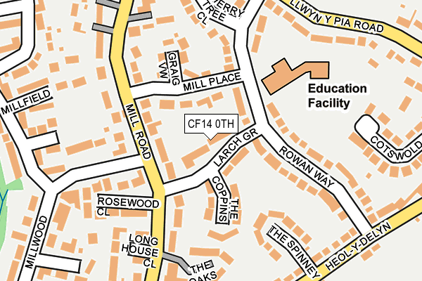 CF14 0TH map - OS OpenMap – Local (Ordnance Survey)