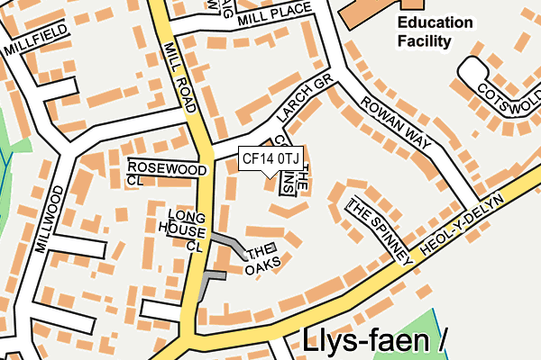 CF14 0TJ map - OS OpenMap – Local (Ordnance Survey)