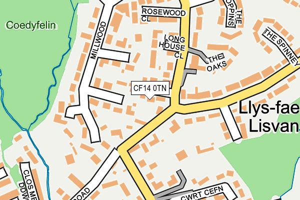 CF14 0TN map - OS OpenMap – Local (Ordnance Survey)