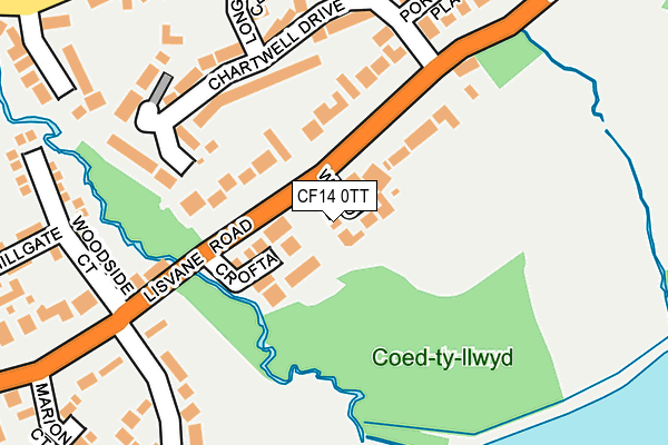 CF14 0TT map - OS OpenMap – Local (Ordnance Survey)
