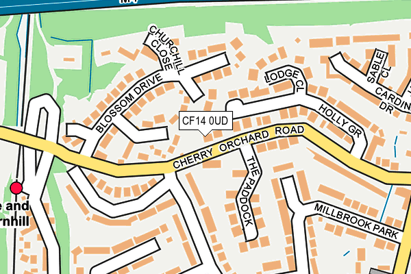 CF14 0UD map - OS OpenMap – Local (Ordnance Survey)