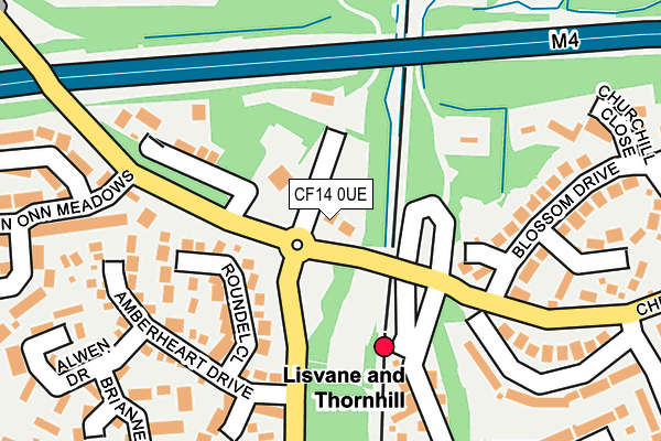 CF14 0UE map - OS OpenMap – Local (Ordnance Survey)