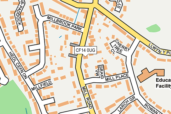 CF14 0UG map - OS OpenMap – Local (Ordnance Survey)