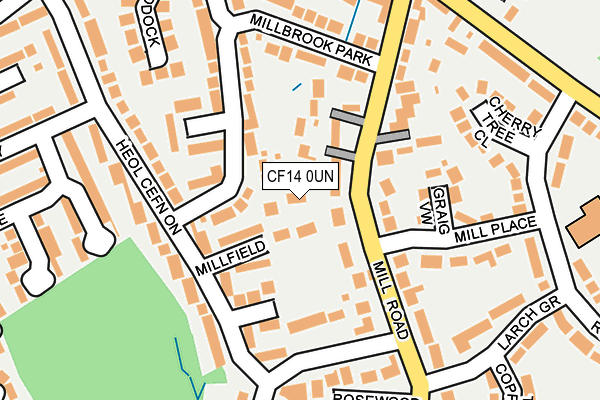 CF14 0UN map - OS OpenMap – Local (Ordnance Survey)
