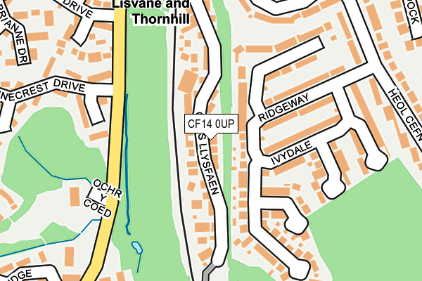 CF14 0UP map - OS OpenMap – Local (Ordnance Survey)