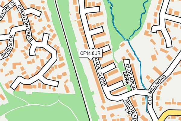 CF14 0UR map - OS OpenMap – Local (Ordnance Survey)