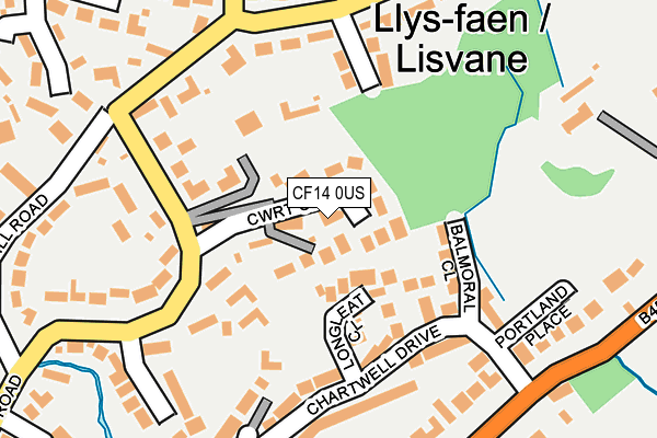 CF14 0US map - OS OpenMap – Local (Ordnance Survey)