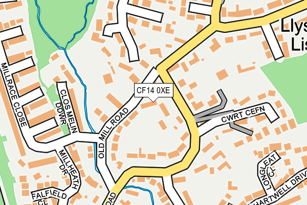 CF14 0XE map - OS OpenMap – Local (Ordnance Survey)