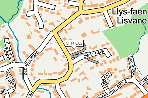 CF14 0XG map - OS OpenMap – Local (Ordnance Survey)