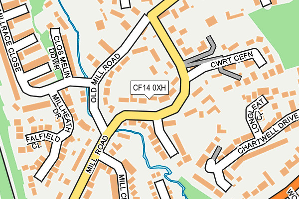 CF14 0XH map - OS OpenMap – Local (Ordnance Survey)