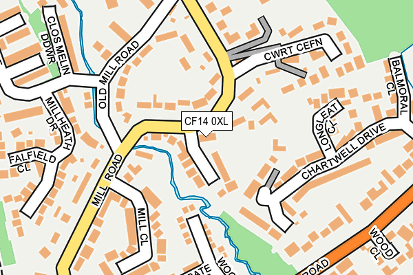 CF14 0XL map - OS OpenMap – Local (Ordnance Survey)