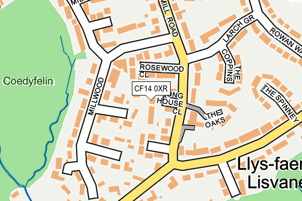 CF14 0XR map - OS OpenMap – Local (Ordnance Survey)