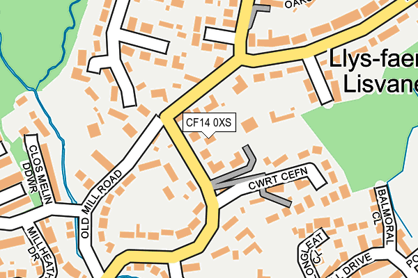 CF14 0XS map - OS OpenMap – Local (Ordnance Survey)