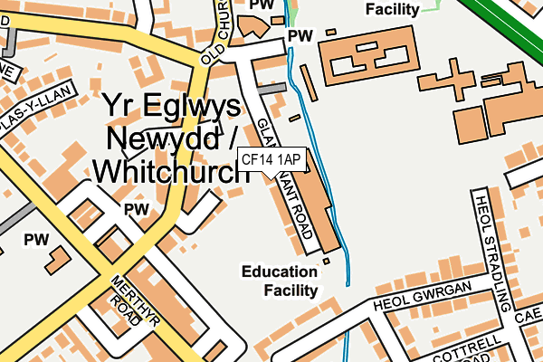 CF14 1AP map - OS OpenMap – Local (Ordnance Survey)