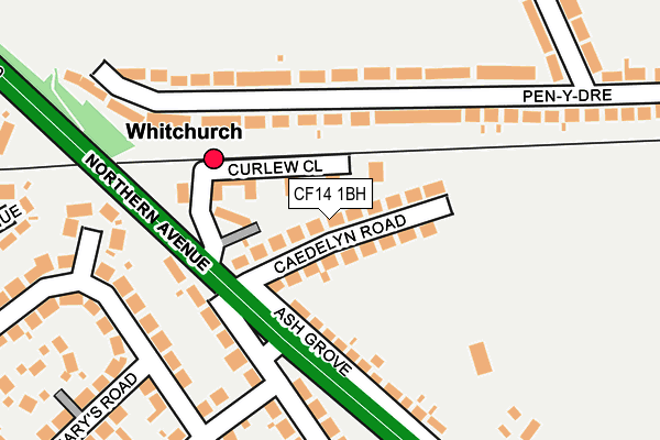 CF14 1BH map - OS OpenMap – Local (Ordnance Survey)