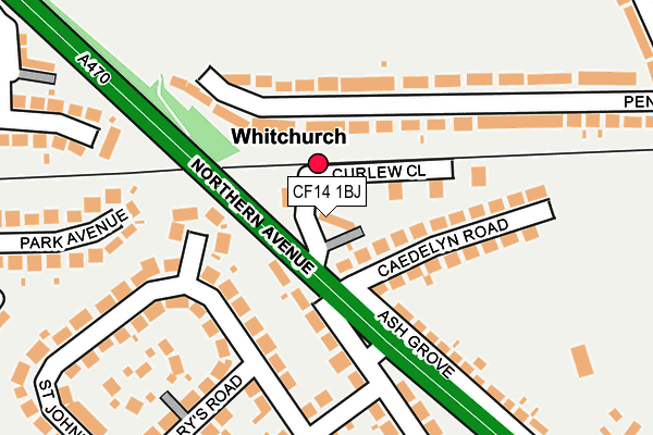 CF14 1BJ map - OS OpenMap – Local (Ordnance Survey)