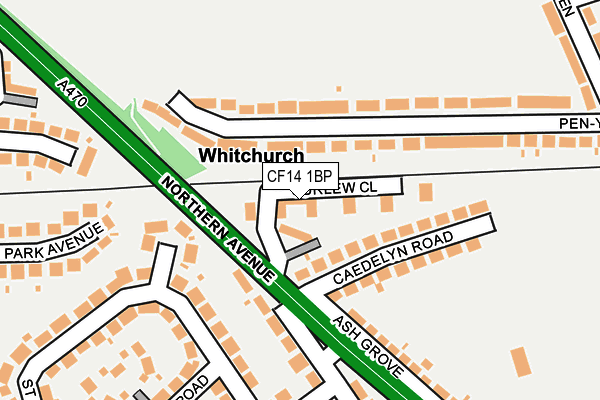 CF14 1BP map - OS OpenMap – Local (Ordnance Survey)