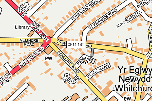 CF14 1BT map - OS OpenMap – Local (Ordnance Survey)