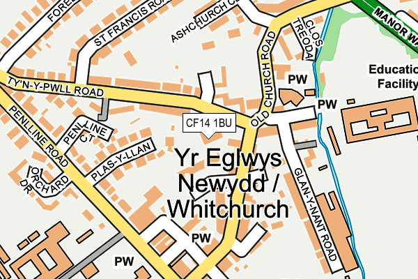 CF14 1BU map - OS OpenMap – Local (Ordnance Survey)