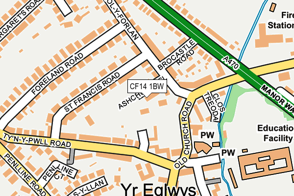 CF14 1BW map - OS OpenMap – Local (Ordnance Survey)