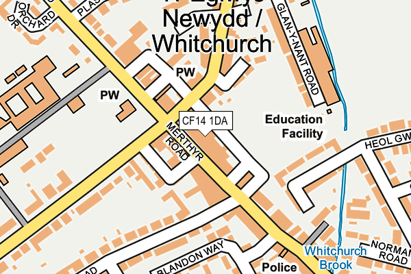 CF14 1DA map - OS OpenMap – Local (Ordnance Survey)