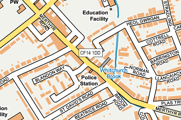 CF14 1DD map - OS OpenMap – Local (Ordnance Survey)