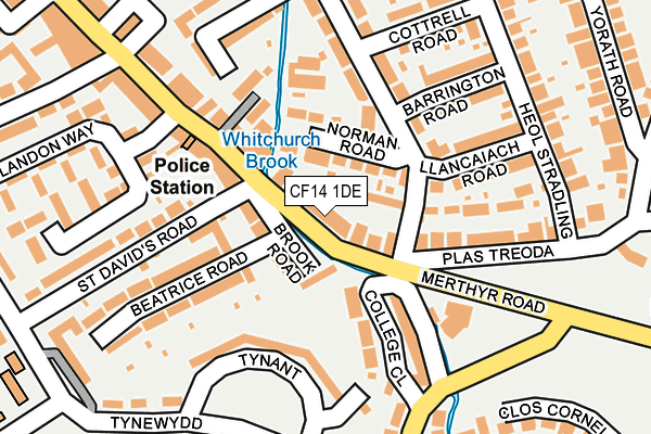 CF14 1DE map - OS OpenMap – Local (Ordnance Survey)