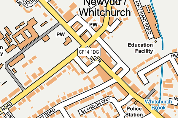 CF14 1DG map - OS OpenMap – Local (Ordnance Survey)