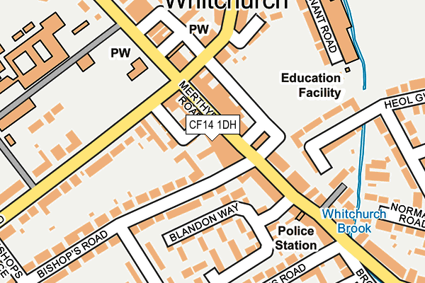 CF14 1DH map - OS OpenMap – Local (Ordnance Survey)