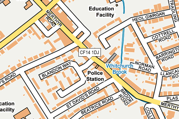 CF14 1DJ map - OS OpenMap – Local (Ordnance Survey)