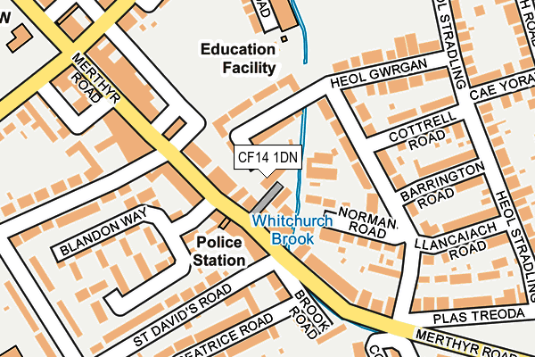 CF14 1DN map - OS OpenMap – Local (Ordnance Survey)