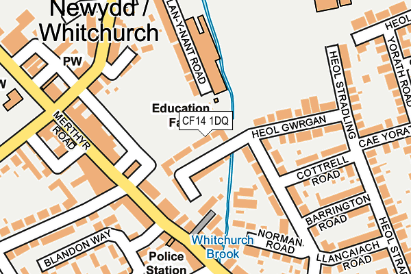 CF14 1DQ map - OS OpenMap – Local (Ordnance Survey)