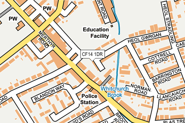 CF14 1DR map - OS OpenMap – Local (Ordnance Survey)